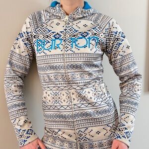 Burton Blue and Gray Patterned Hoodie